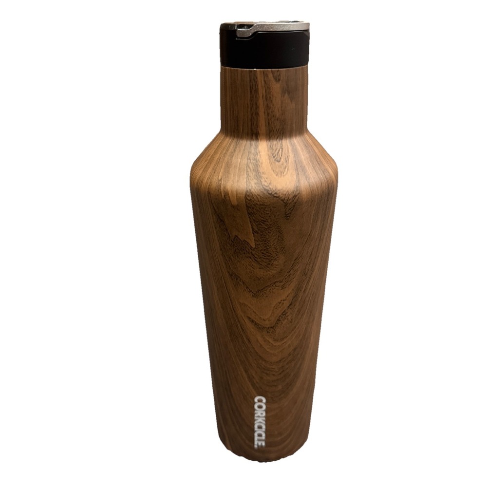 CORKCICLE Canteen Walnut Wood Stainless Steel Tumbler 16 oz. straw flip top lid